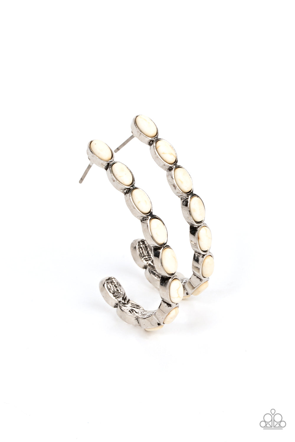 Kick Up a SANDSTORM - white - Paparazzi earrings