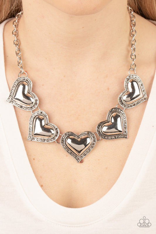 Kindred Hearts - silver - Paparazzi necklace