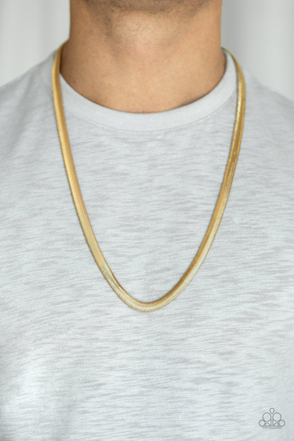 Kingpin-gold-Paparazzi mens necklace