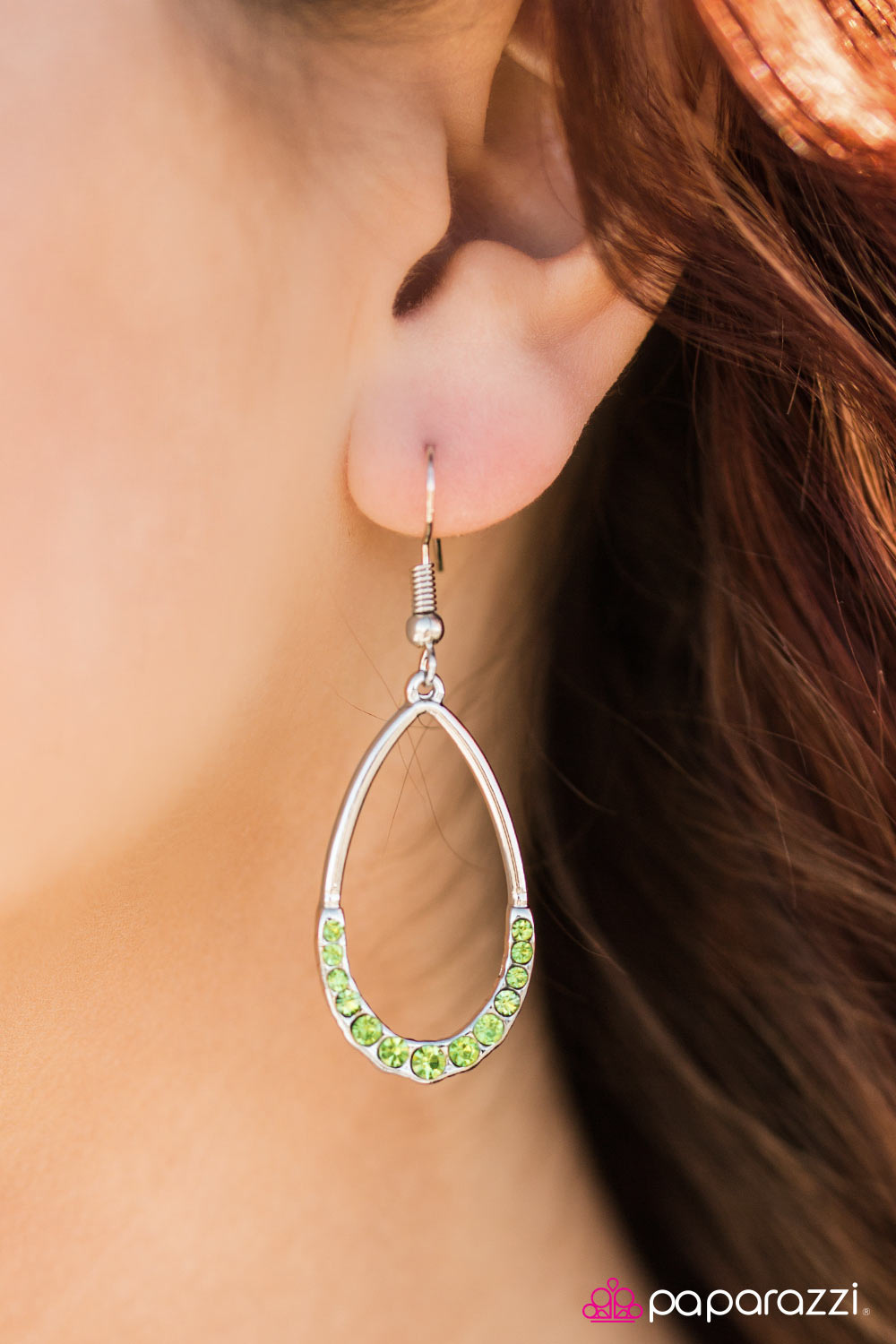 Kiss The Girl - Green - Paparazzi earrings