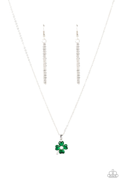 Kiss Me, I'm Irish - green - Paparazzi necklace