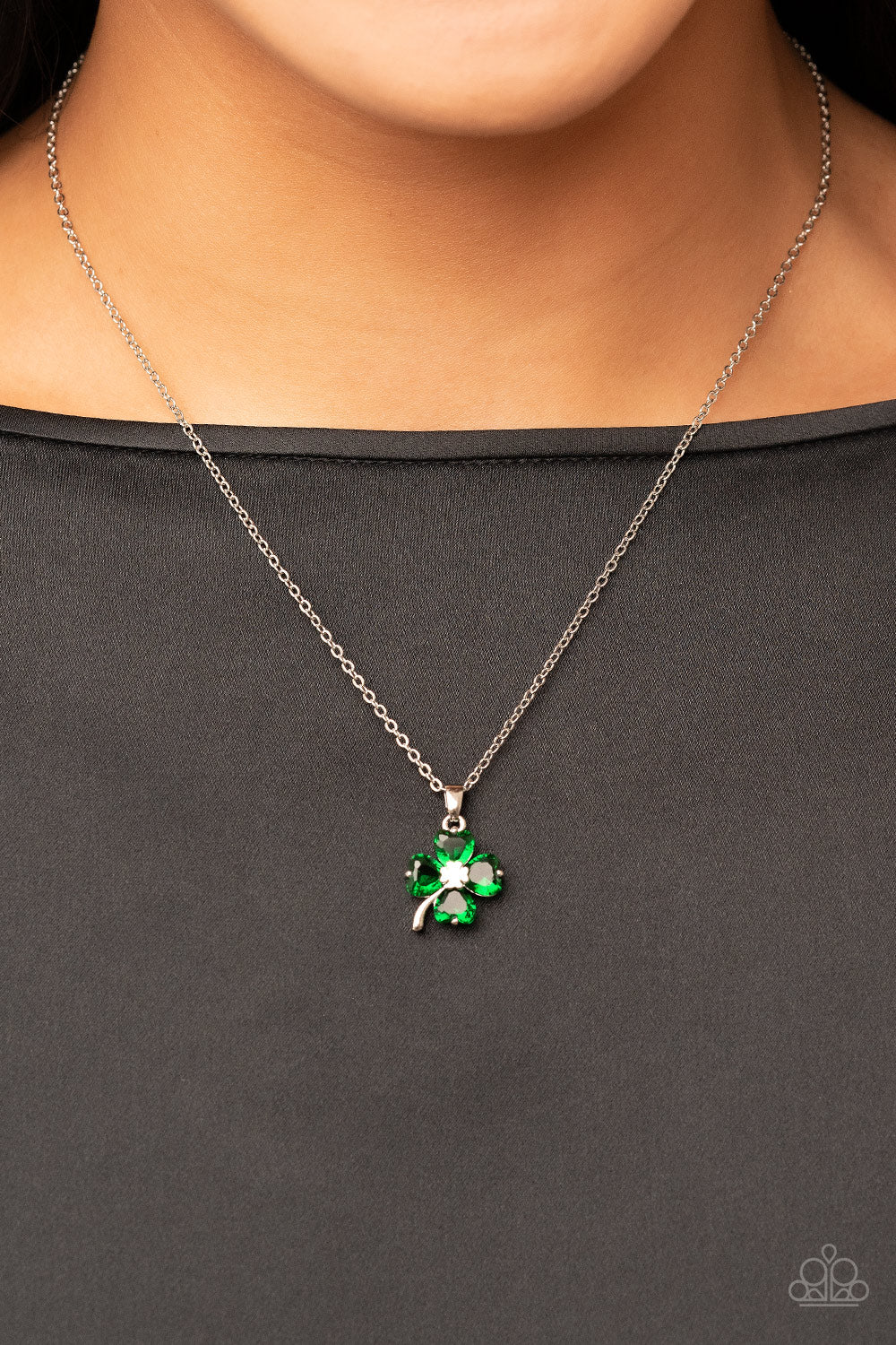 Kiss Me, I'm Irish - green - Paparazzi necklace