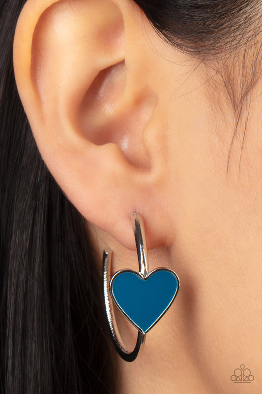 Kiss Up - blue - Paparazzi earrings