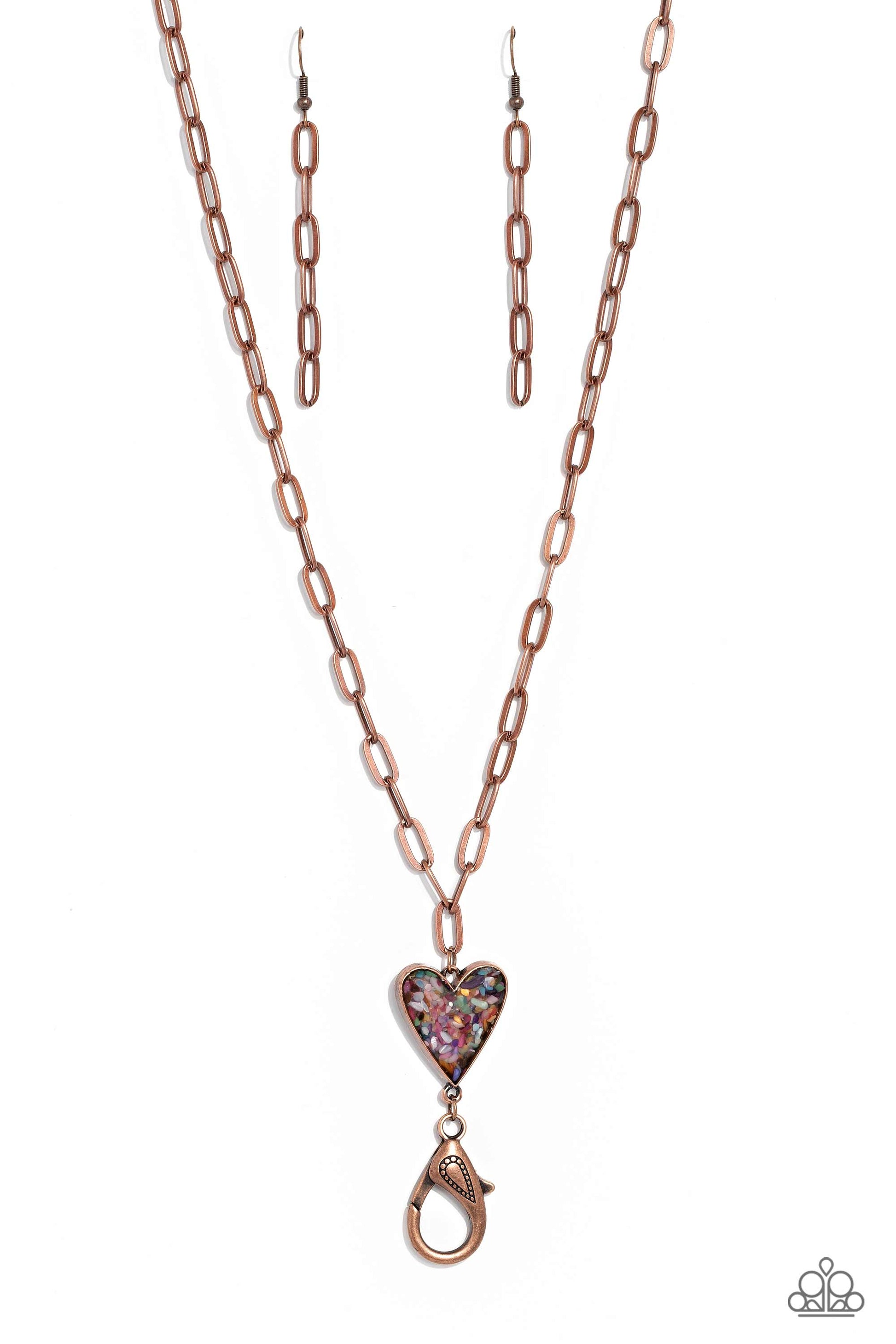 Kiss and SHELL - copper - Paparazzi LANYARD necklace