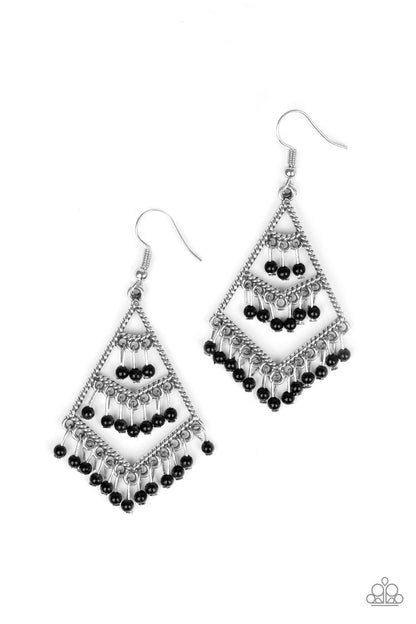 Kite Race - black - Paparazzi earrings