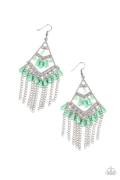 Kite Race - green - Paparazzi earrings