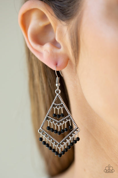 Kite Race-black-Paparazzi earrings