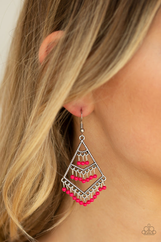 Kite Race - pink - Paparazzi earrings
