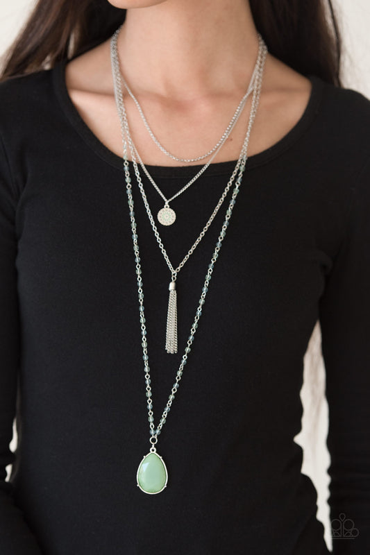 Knockout Keepsake - green - Paparazzi necklace