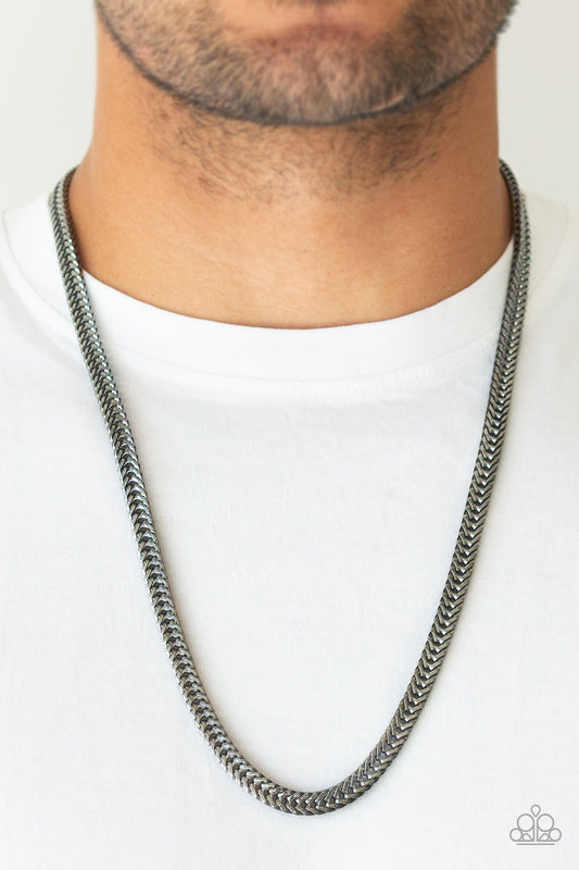 Knockout King - black - Paparazzi mens necklace