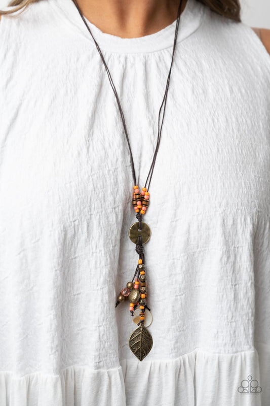 Knotted Keepsake - orange - Paparazzi necklace