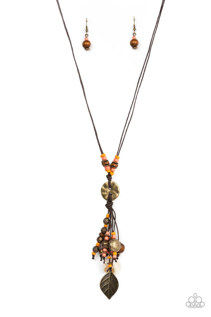 Knotted Keepsake - orange - Paparazzi necklace