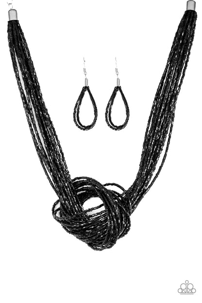 Knotted Knockout - black - Paparazzi necklace