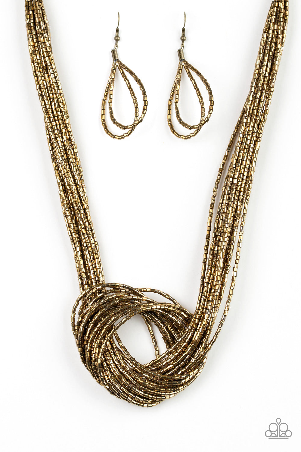 Knotted Knockout - brass - Paparazzi necklace