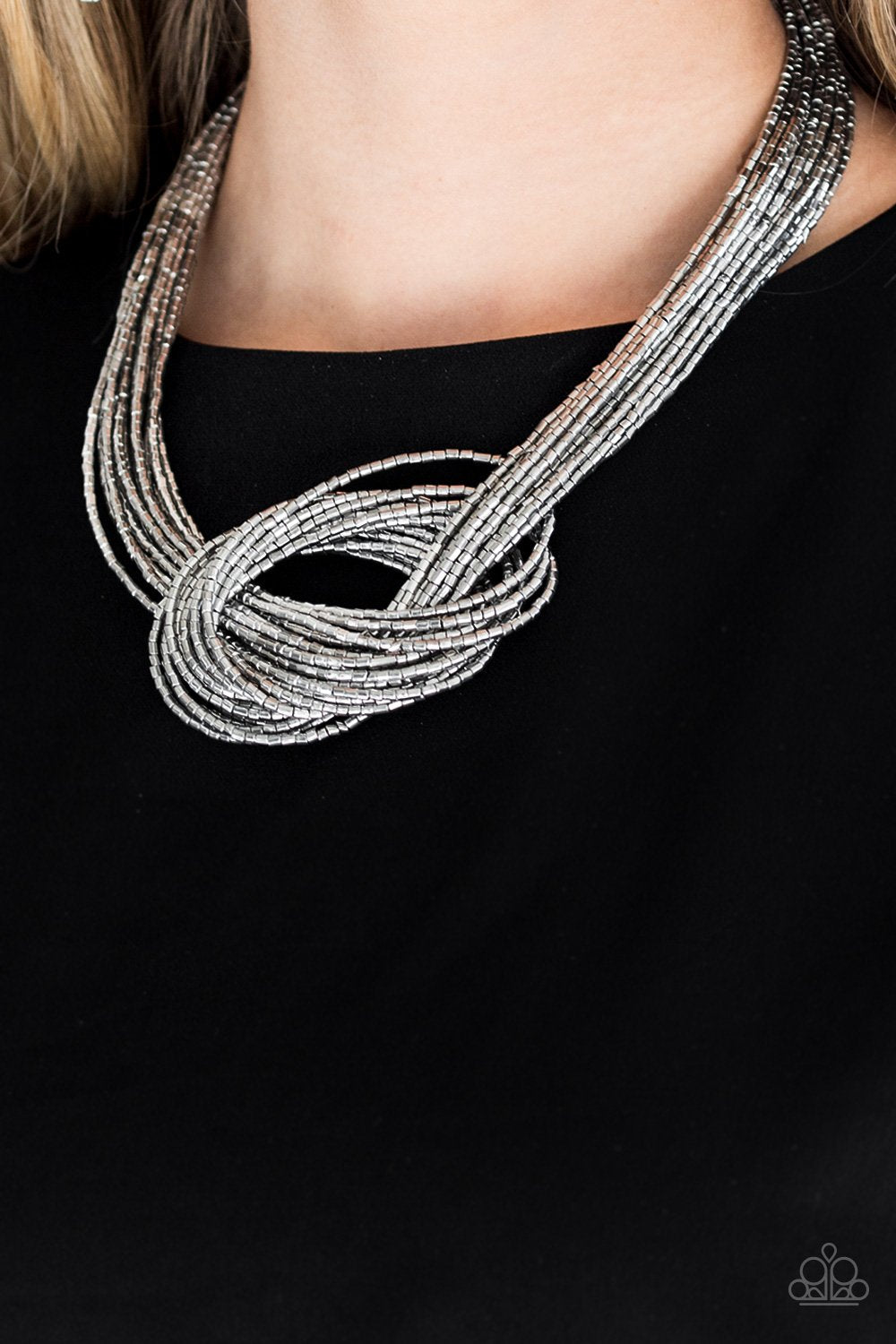 Knotted Knockout-silver-Paparazzi necklace
