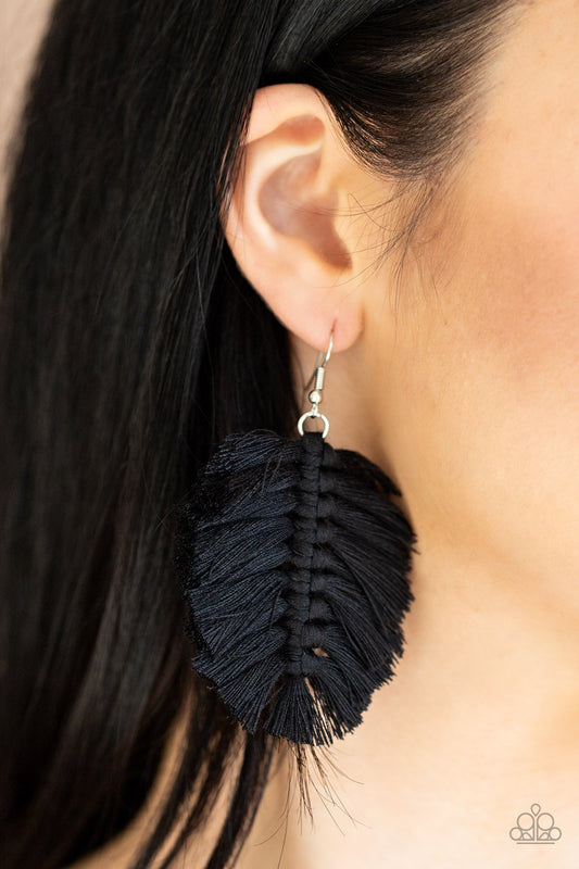 Knotted Native-black-Paparazzi earrings