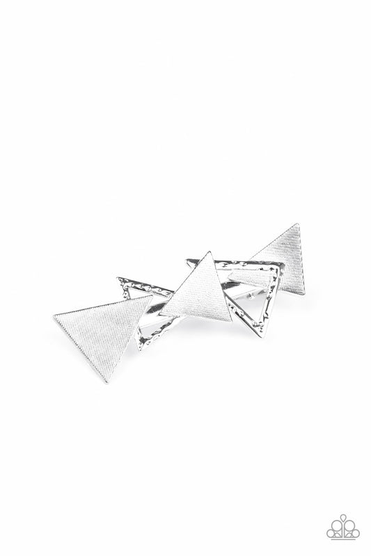 Know All the TRIANGLES - silver - Paparazzi hair clip