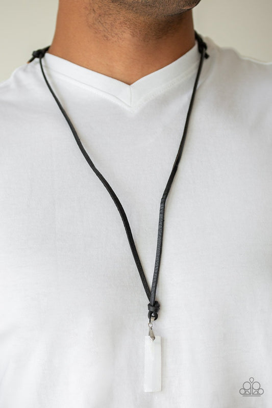 Kryptonite-white-Paparazzi mens necklace