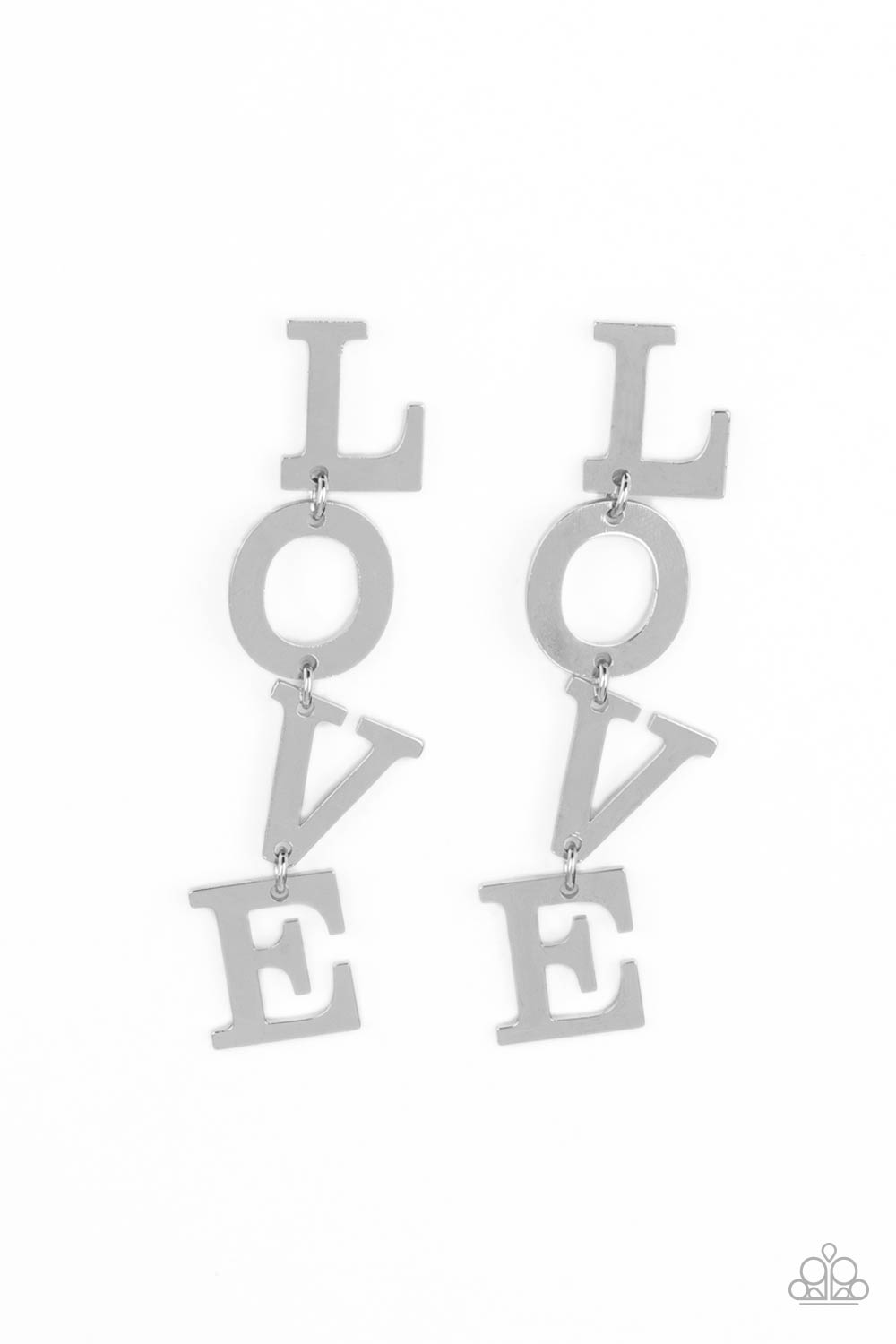 L-O-V-E - silver - Paparazzi earrings