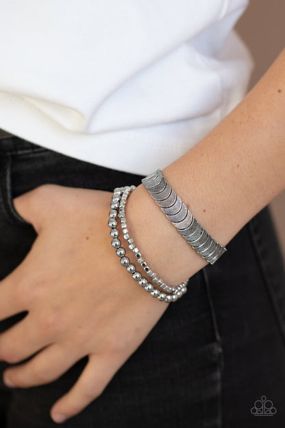 LAYER It On Me-silver-Paparazzi bracelet