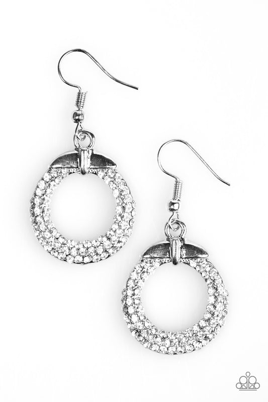 Ladies GLAM - White - Paparazzi earrings