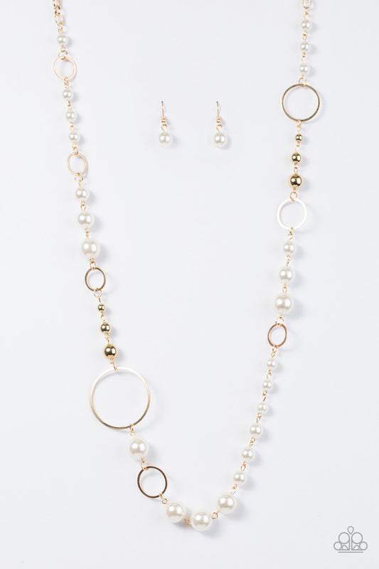 Lady Etiquette - Gold - Paparazzi necklace