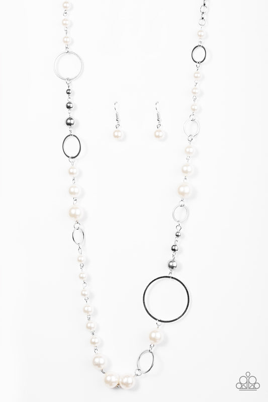 Lady Etiquette - White - Paparazzi necklace
