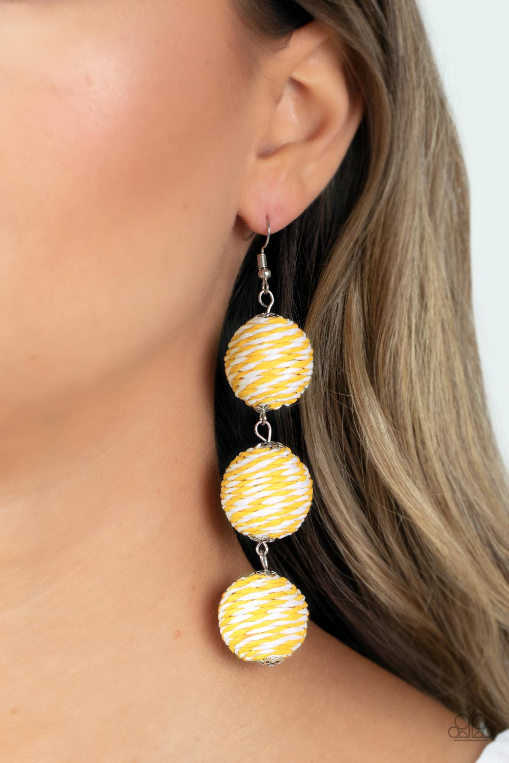 Laguna Lanterns - yellow - Paparazzi earrings
