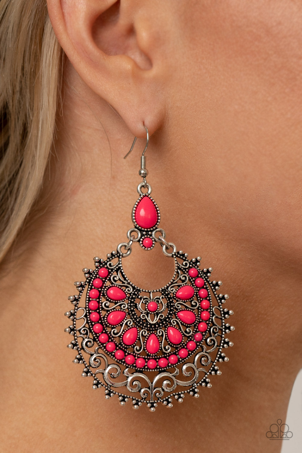 Laguna Leisure - pink - Paparazzi earrings