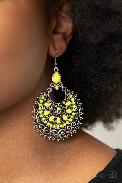 Laguna Leisure - yellow - Paparazzi earrings