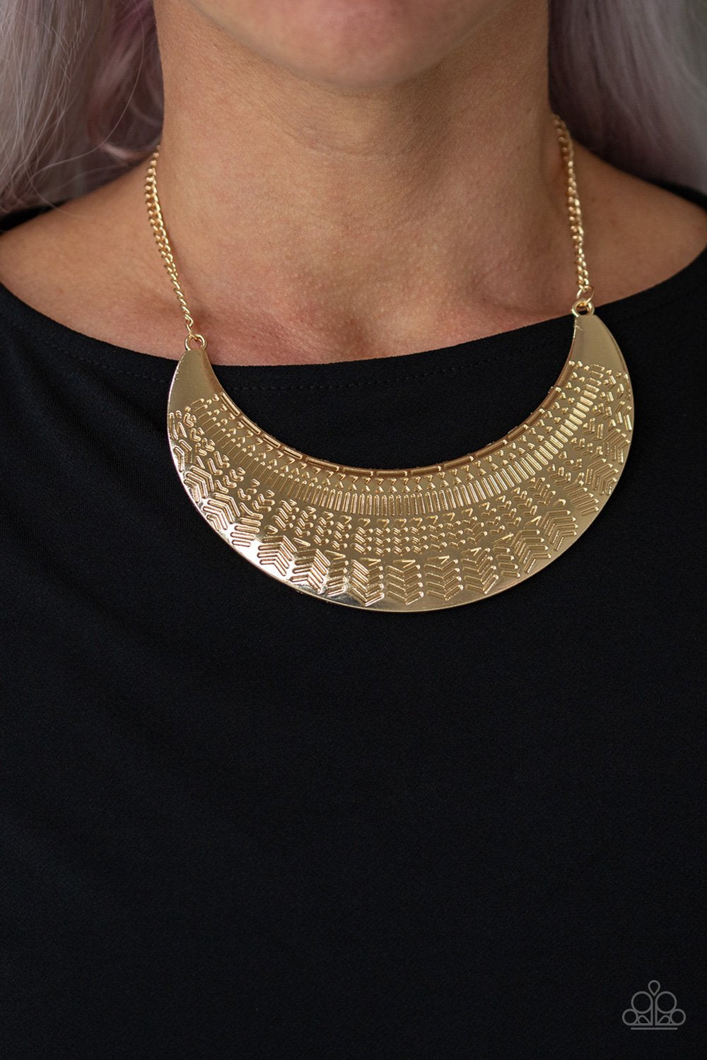 Large As Life-gold-Paparazzi necklace