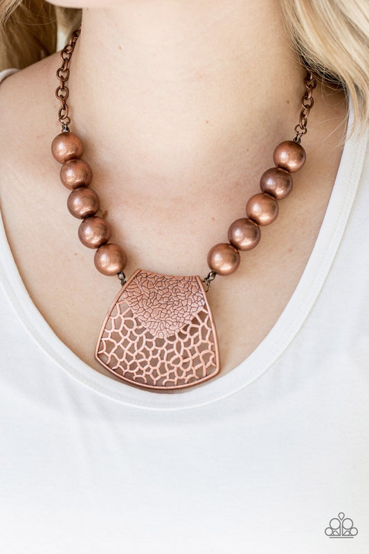 Large and In Charge - copper - Paparazzi necklace