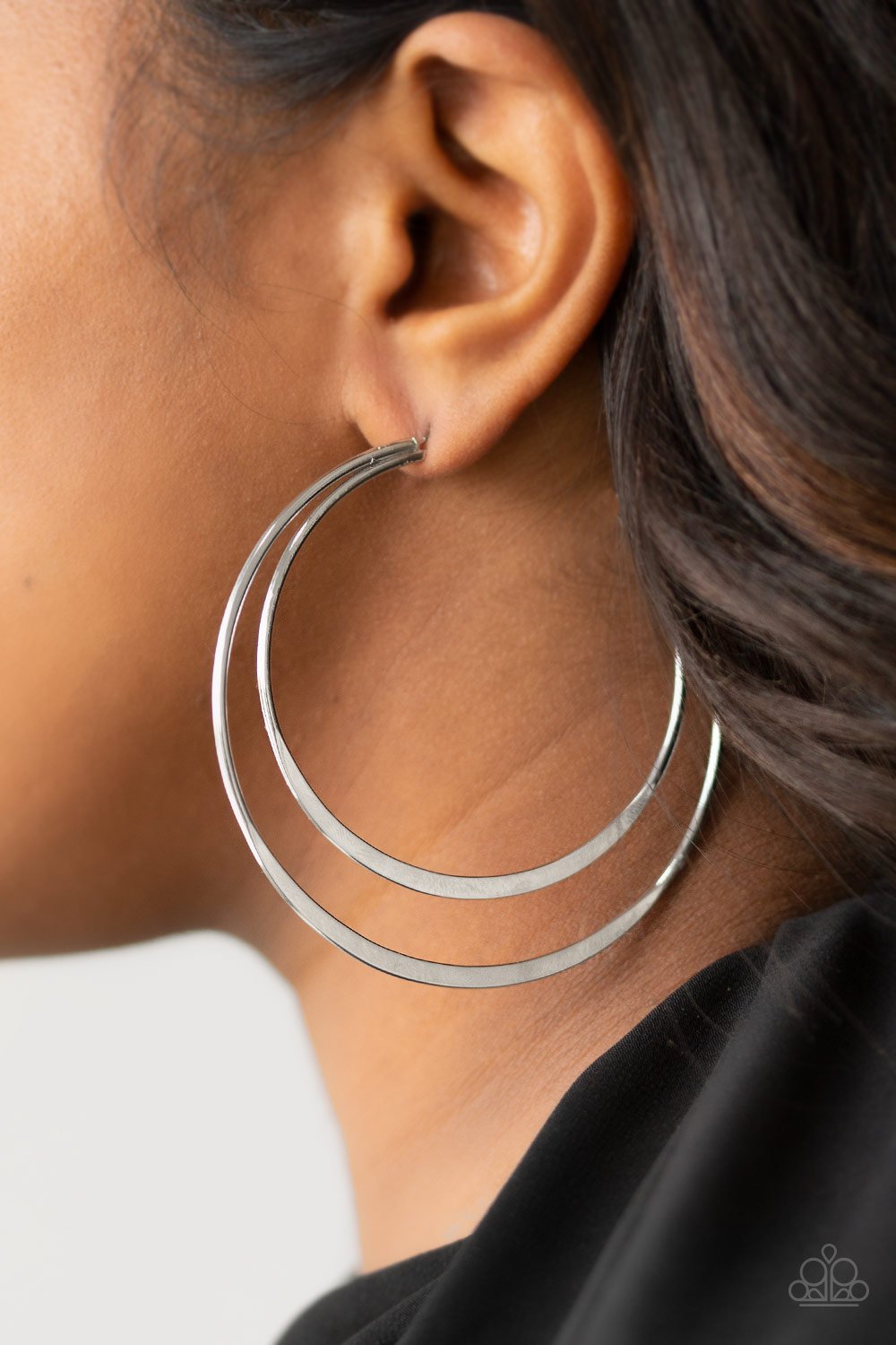 Last HOOP-rah-silver-Paparazzi earrings