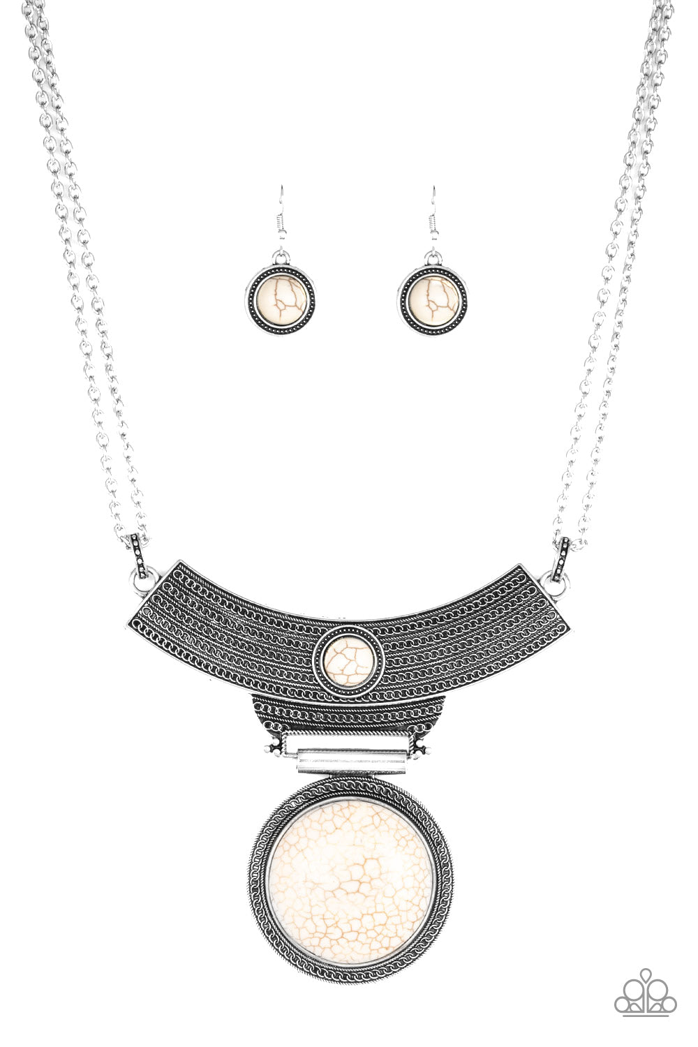 Lasting EMPRESS-ions - white - Paparazzi necklace