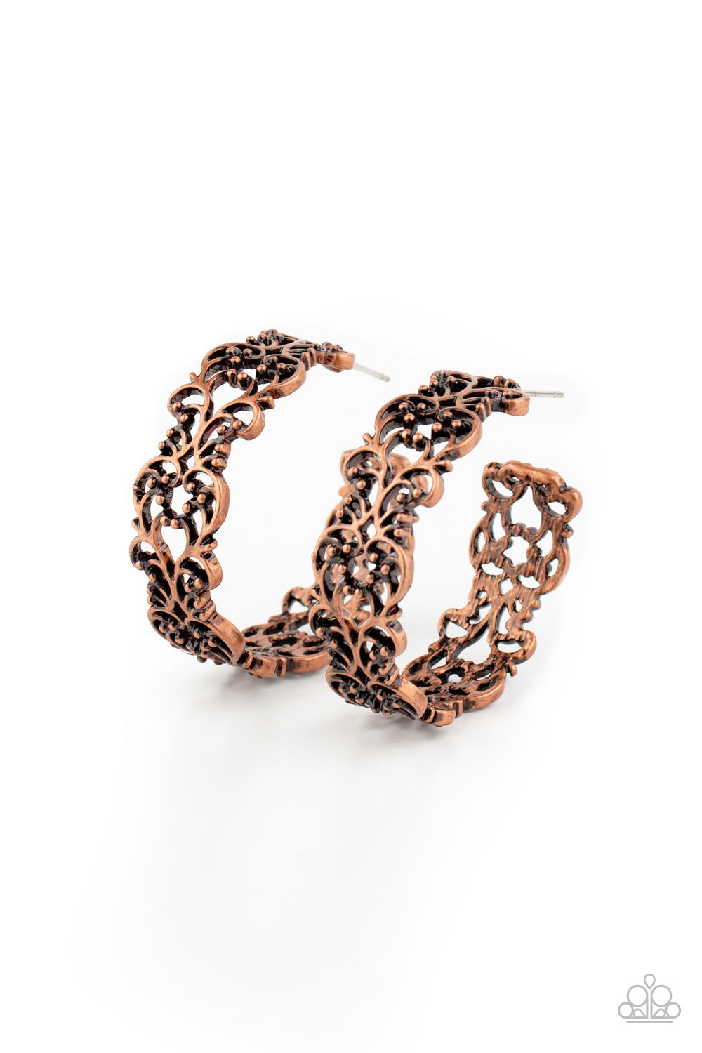 Laurel Wreaths - copper - Paparazzi earrings