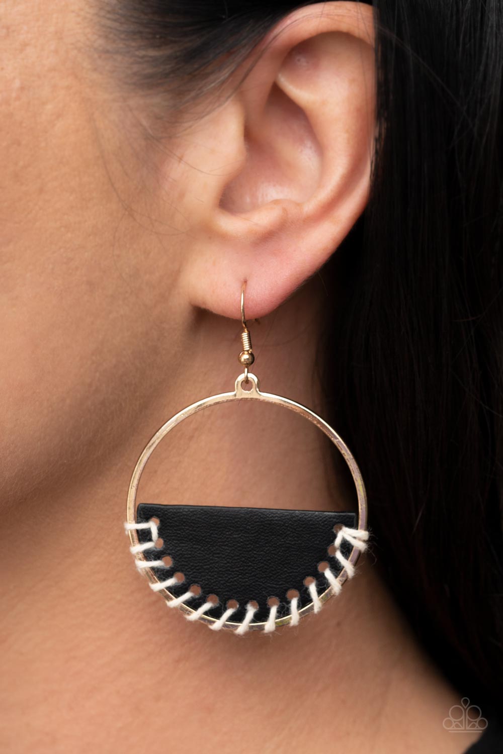 Lavishly Laid Back - black - Paparazzi earrings