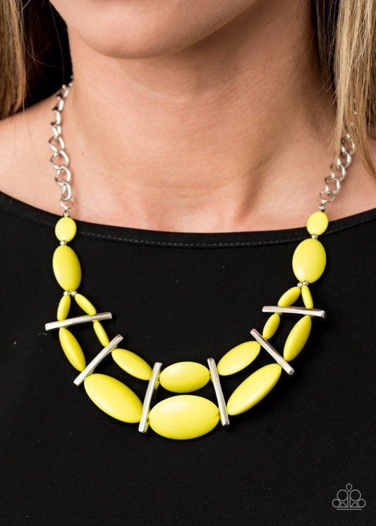Law of the Jungle-yellow-Paparazzi necklace