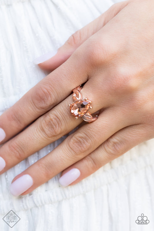 Law of Attraction - rose gold - Paparazzi ring