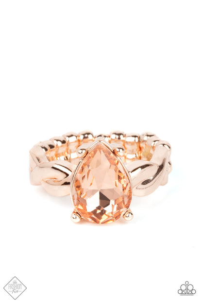 Law of Attraction - rose gold - Paparazzi ring