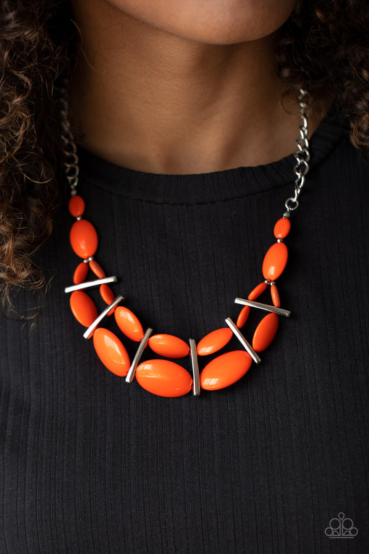 Law of the Jungle - orange - Paparazzi necklace