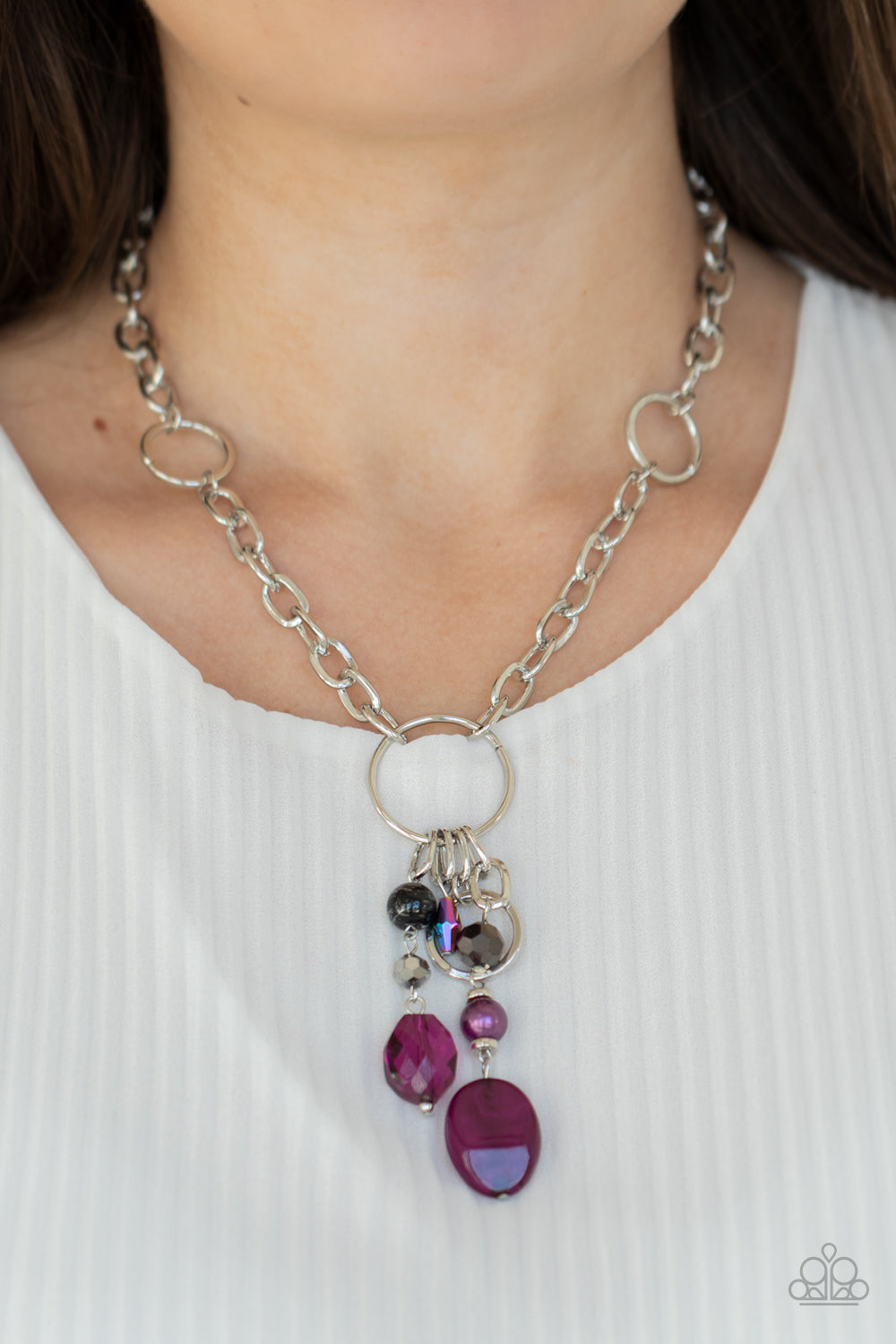 Lay Down Your CHARMS - purple - Paparazzi necklace