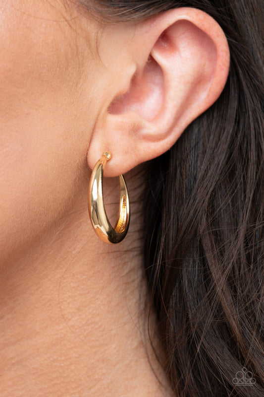 Lay It On Thick - gold - Paparazzi earrings