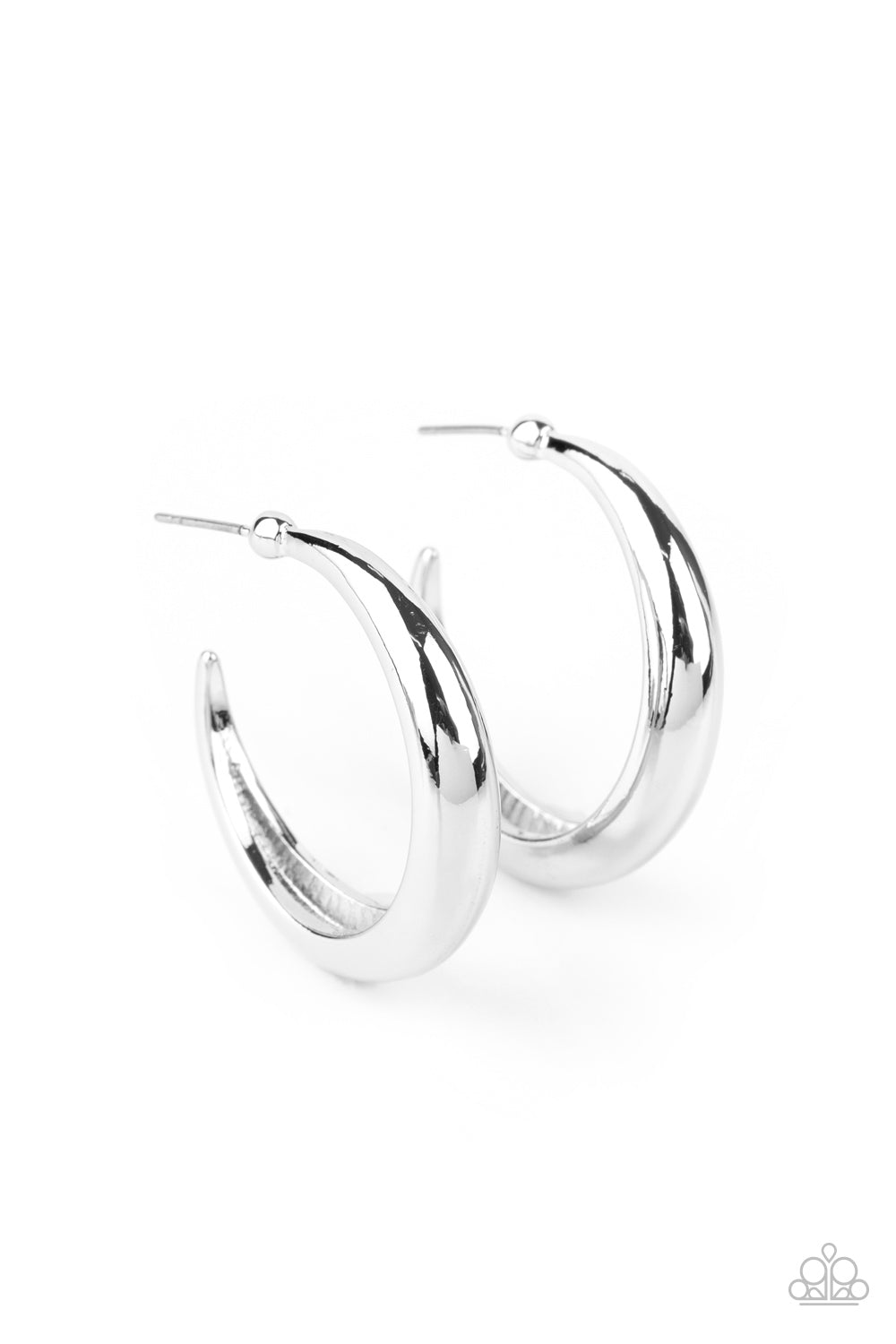 Lay It On Thick - silver - Paparazzi earrings