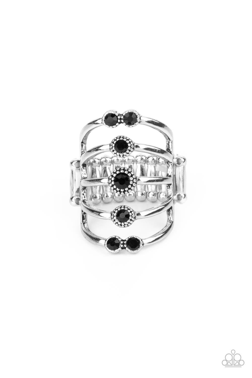Layer On The Luster - black - Paparazzi ring