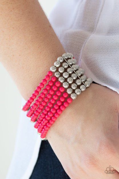 Layer It On Thick-pink-Paparazzi bracelet