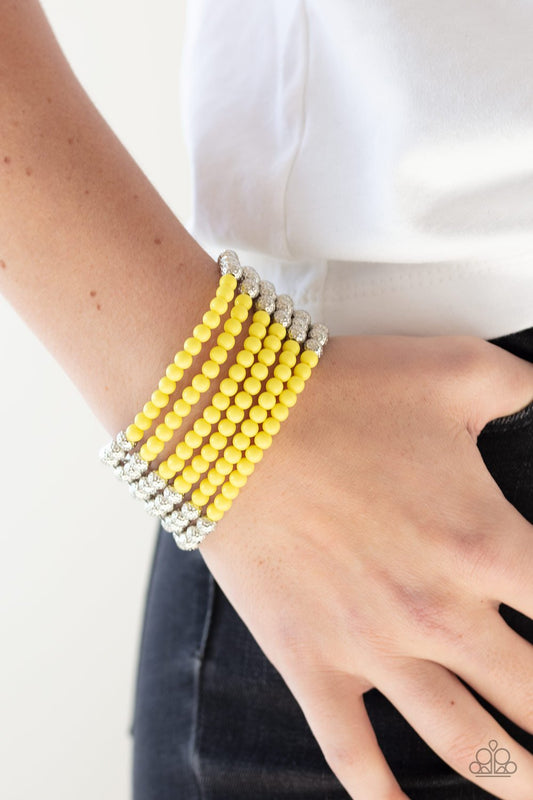 Layer It On Thick-yellow-Paparazzi bracelet