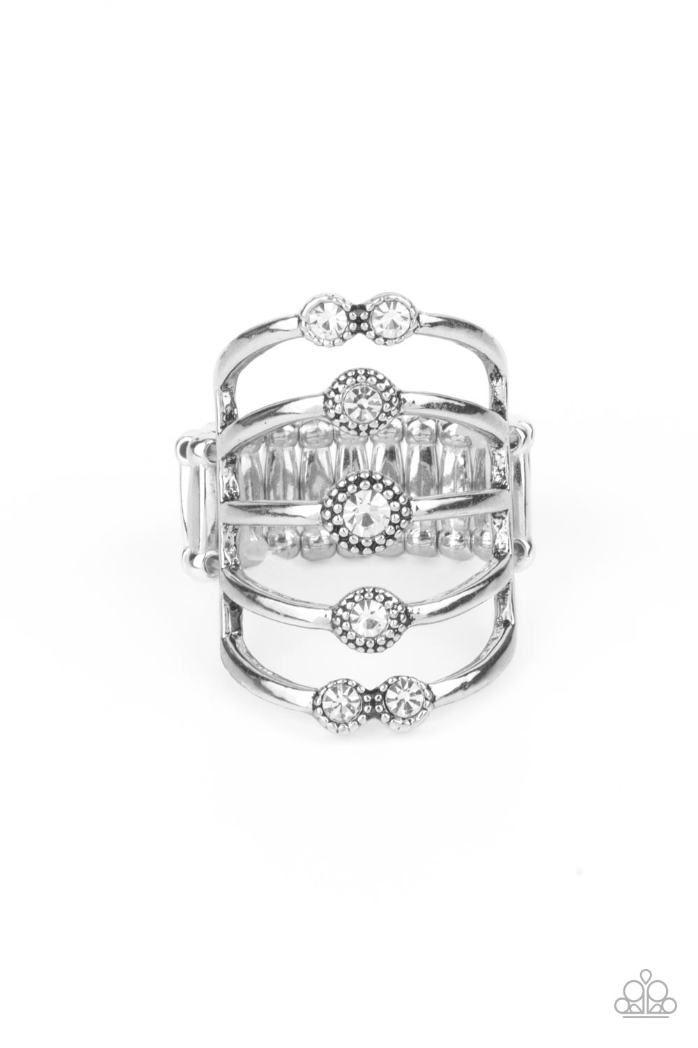 Layer On The Luster - white - Paparazzi ring