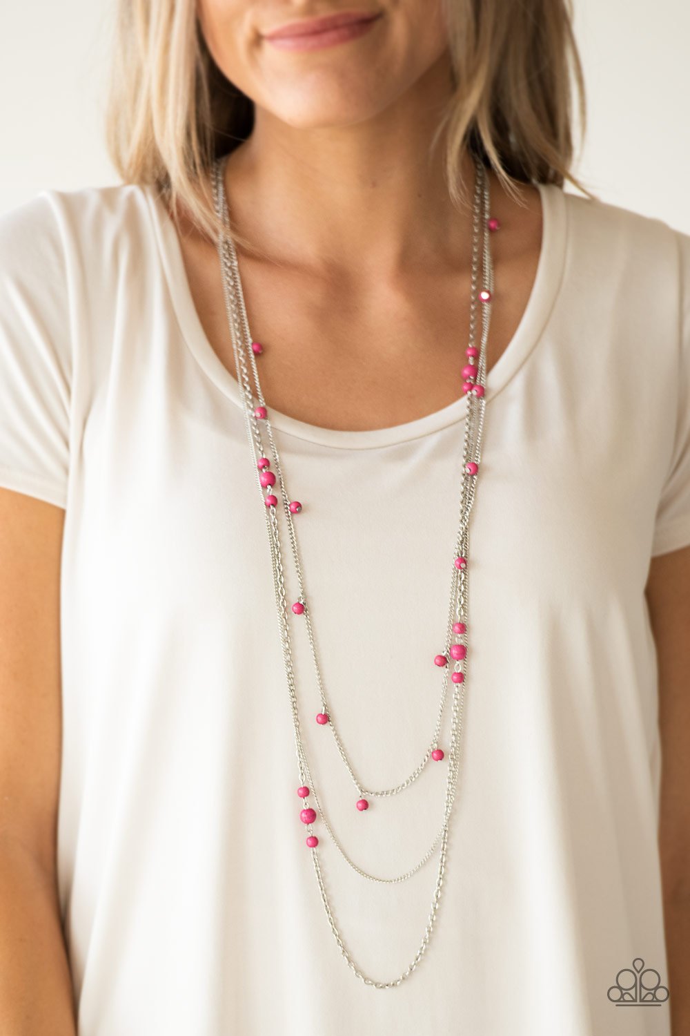 Laying the Groundwork-pink-Paparazzi necklace