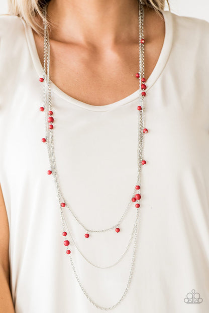 Laying the Groundwork-red-Paparazzi necklace