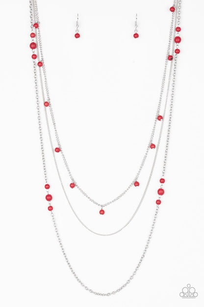 Laying the Groundwork - red - Paparazzi necklace